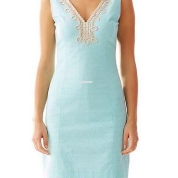 Lilly Pulitzer Bentely V Neck Dress 2 NWT Blue - Picture 2 of 12